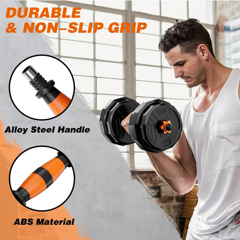 Transform Your Home Workouts with the Ultimate Adjustable Dumbbell Set - 32/44/66/88 Lbs for Dumbbell, Barbell, Kettlebell, and Push-Up Exercises!