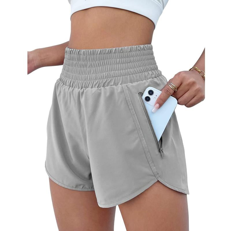 BMJL Women'S Athletic Shorts High Waisted Running Shorts Pocket Sporty Shorts Gym Elastic Workout Shorts