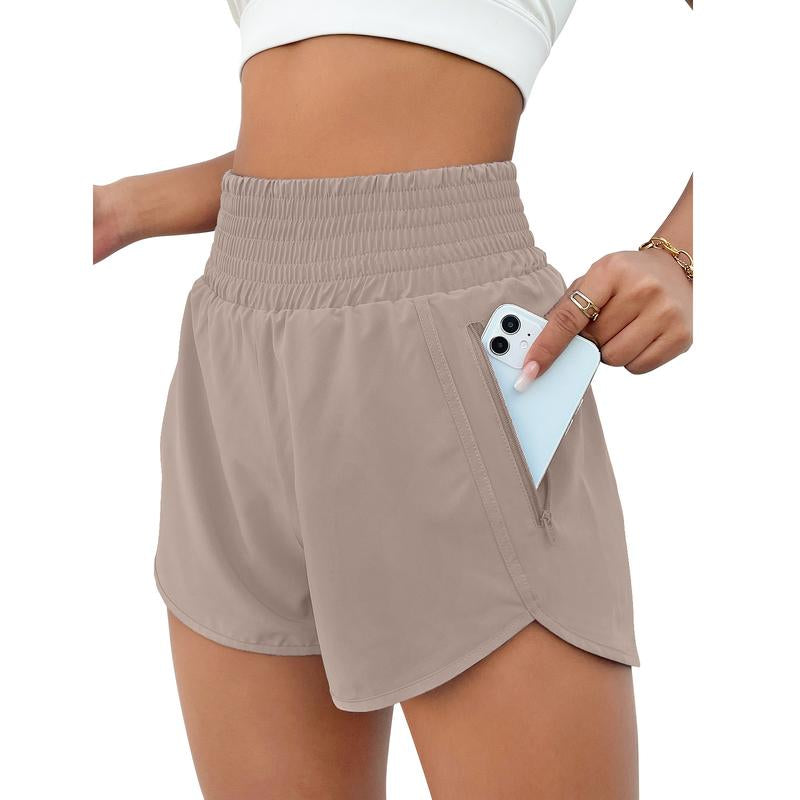 BMJL Women'S Athletic Shorts High Waisted Running Shorts Pocket Sporty Shorts Gym Elastic Workout Shorts