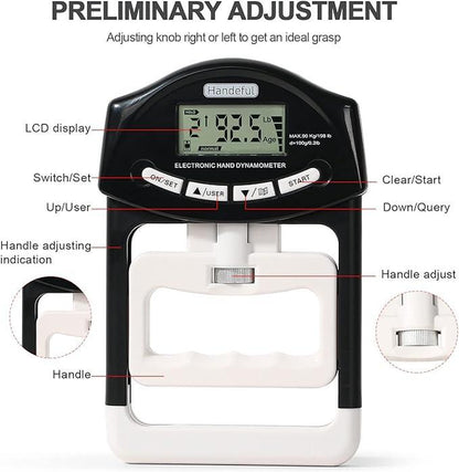 Unleash Your Grip Strength with the Handexer Hand Dynamometer – 198 Lbs/90 Kg Digital Tester for Sports, School, and Home!