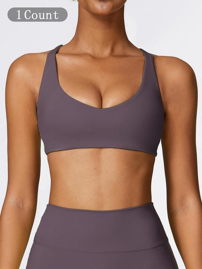 Women'S Solid Wireless Sports Bra