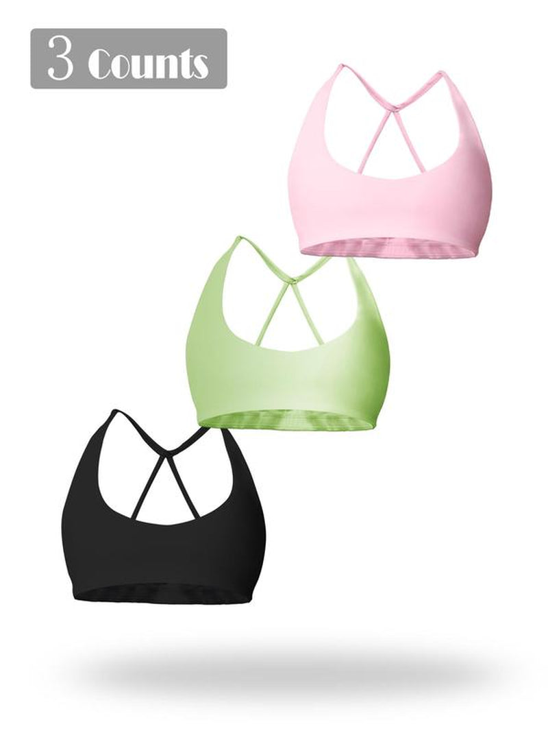 Women'S Solid Wireless Sports Bra