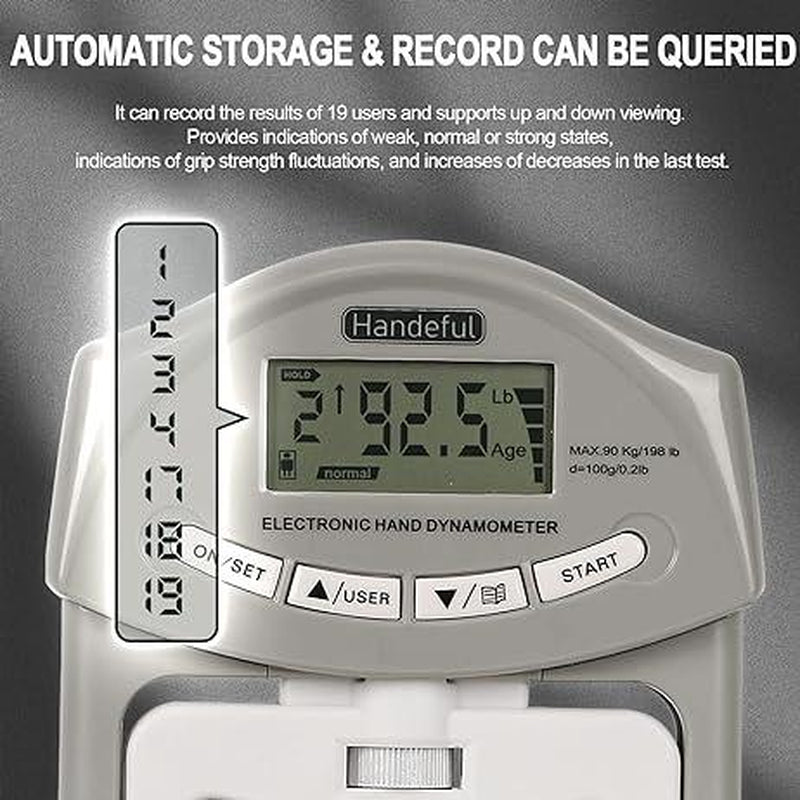 Unleash Your Grip Strength with the Handexer Hand Dynamometer – 198 Lbs/90 Kg Digital Tester for Sports, School, and Home!
