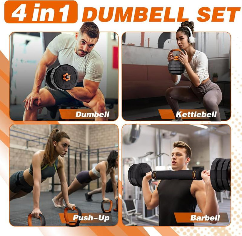Transform Your Home Workouts with the Ultimate Adjustable Dumbbell Set - 32/44/66/88 Lbs for Dumbbell, Barbell, Kettlebell, and Push-Up Exercises!