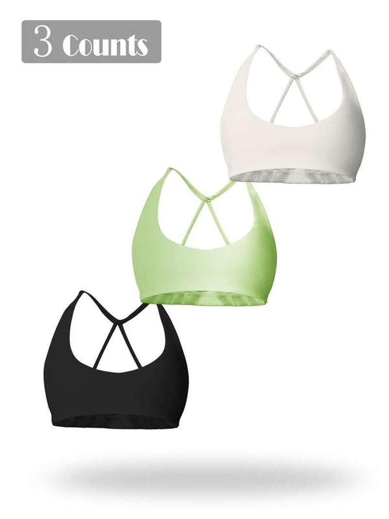 Women'S Solid Wireless Sports Bra