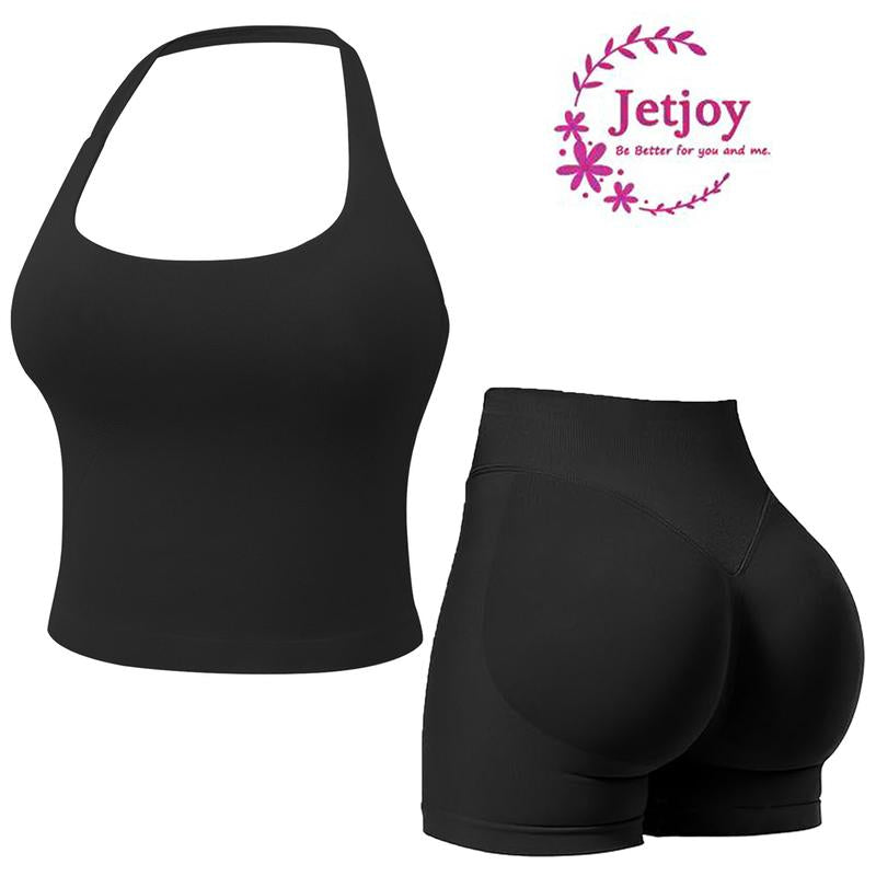Jetjoy 2 Piece Impact Workout Sets for Women, Long or Short Sleeve T Shirt Tank Top