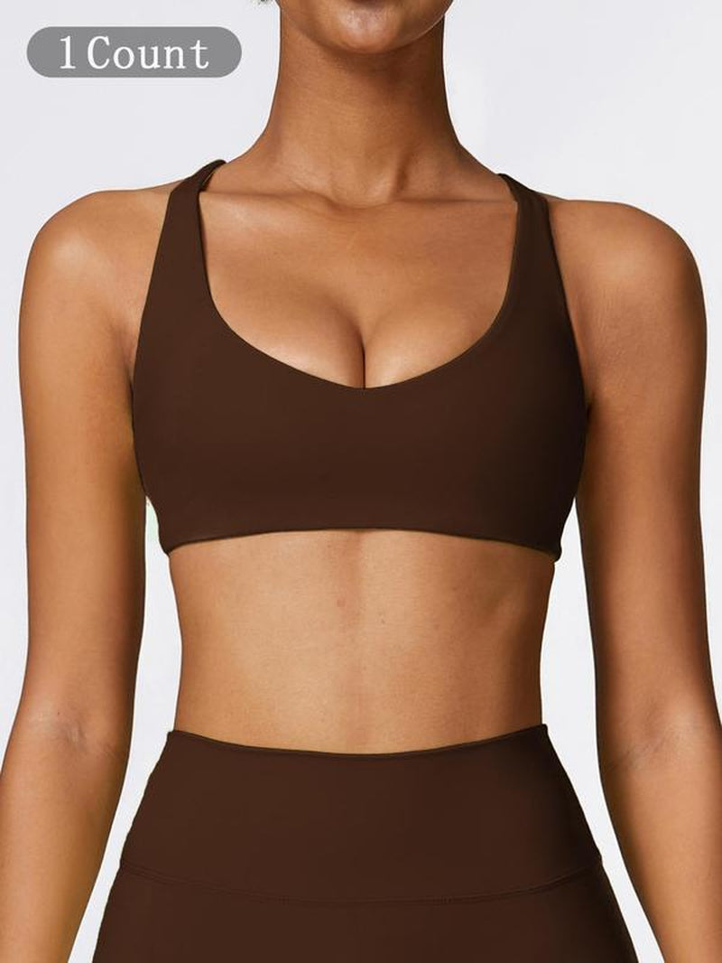 Women'S Solid Wireless Sports Bra