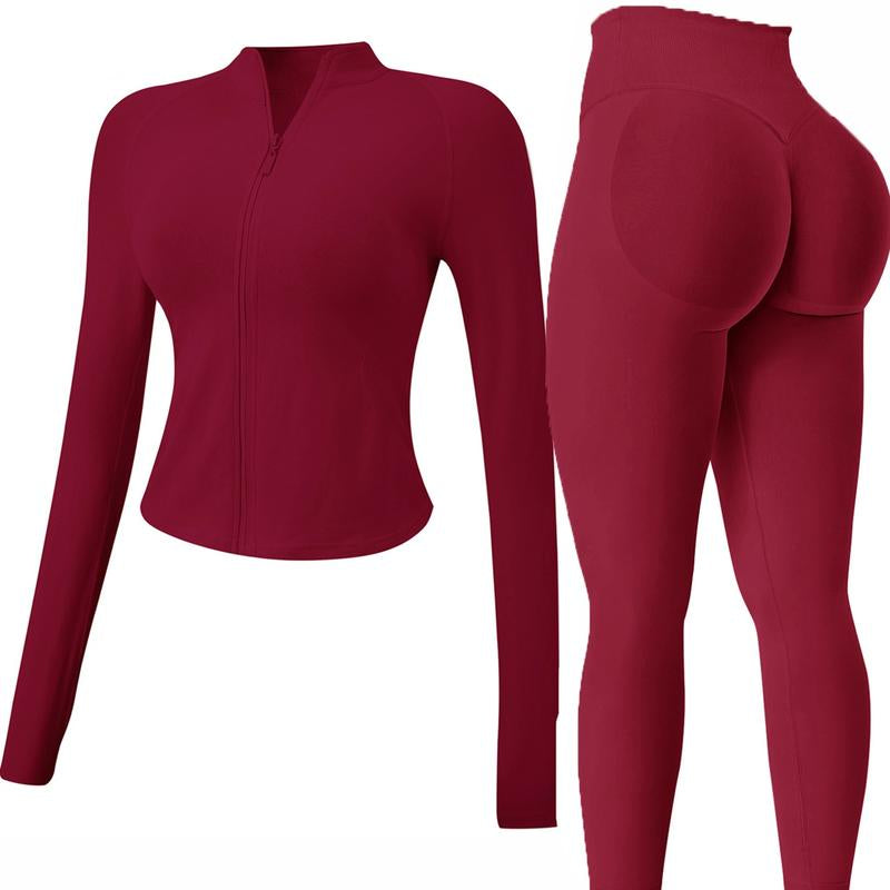 Jetjoy 2 Piece Impact Workout Sets for Women, Long or Short Sleeve T Shirt Tank Top