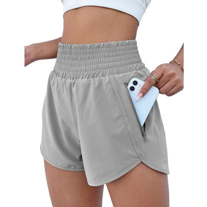 BMJL Women'S Athletic Shorts High Waisted Running Shorts Pocket Sporty Shorts Gym Elastic Workout Shorts