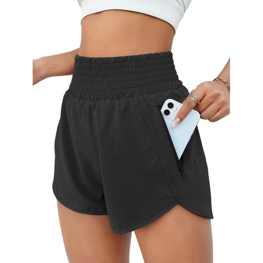 BMJL Women'S Athletic Shorts High Waisted Running Shorts Pocket Sporty Shorts Gym Elastic Workout Shorts