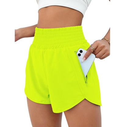 BMJL Women'S Athletic Shorts High Waisted Running Shorts Pocket Sporty Shorts Gym Elastic Workout Shorts