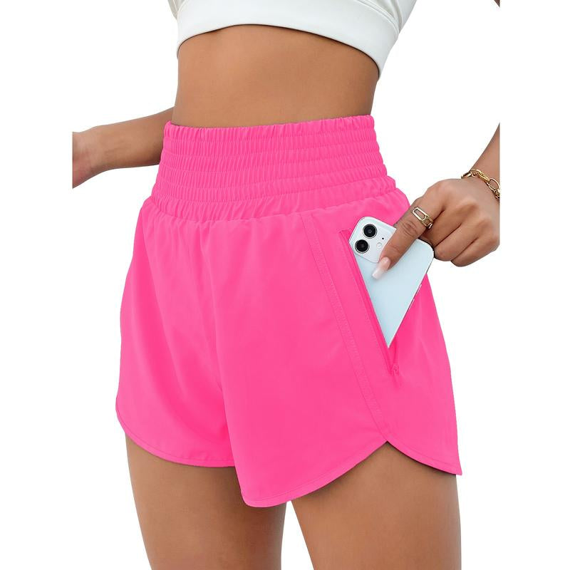 BMJL Women'S Athletic Shorts High Waisted Running Shorts Pocket Sporty Shorts Gym Elastic Workout Shorts