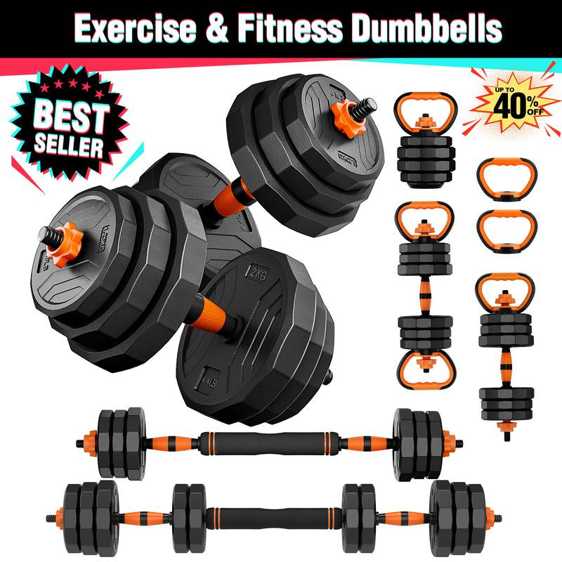 Transform Your Home Workouts with the Ultimate Adjustable Dumbbell Set - 32/44/66/88 Lbs for Dumbbell, Barbell, Kettlebell, and Push-Up Exercises!