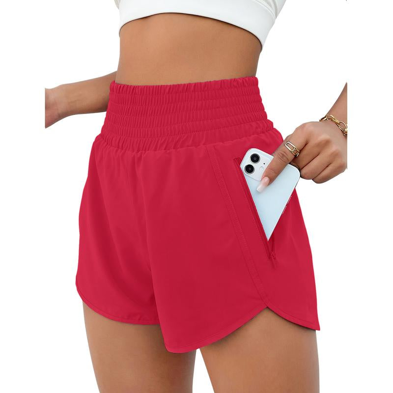 BMJL Women'S Athletic Shorts High Waisted Running Shorts Pocket Sporty Shorts Gym Elastic Workout Shorts