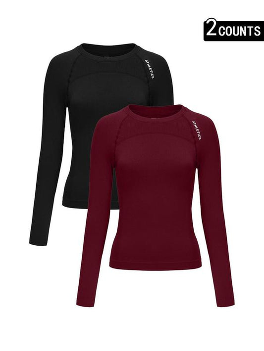 Women'S Letter Print Baselayer Top, Long Sleeve round Neck Compression Top for Yoga Gym Workout, Ladies Athletic Fitted Breathable Sportswear for Fall & Winter, Fitness Top