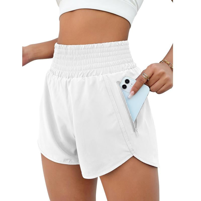 BMJL Women'S Athletic Shorts High Waisted Running Shorts Pocket Sporty Shorts Gym Elastic Workout Shorts